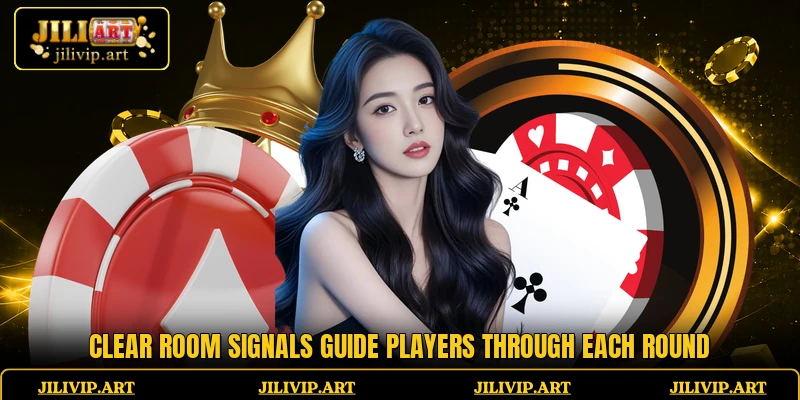 Clear room signals guide players through each round