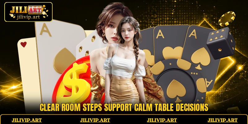 Clear room steps support calm table decisions