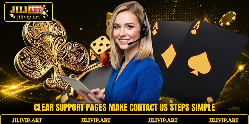 Clear support pages make contact us steps simple