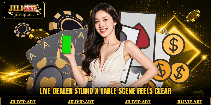 Live Dealer Studio X table scene feels clear