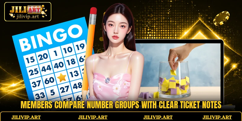 Members compare number groups with clear ticket notes